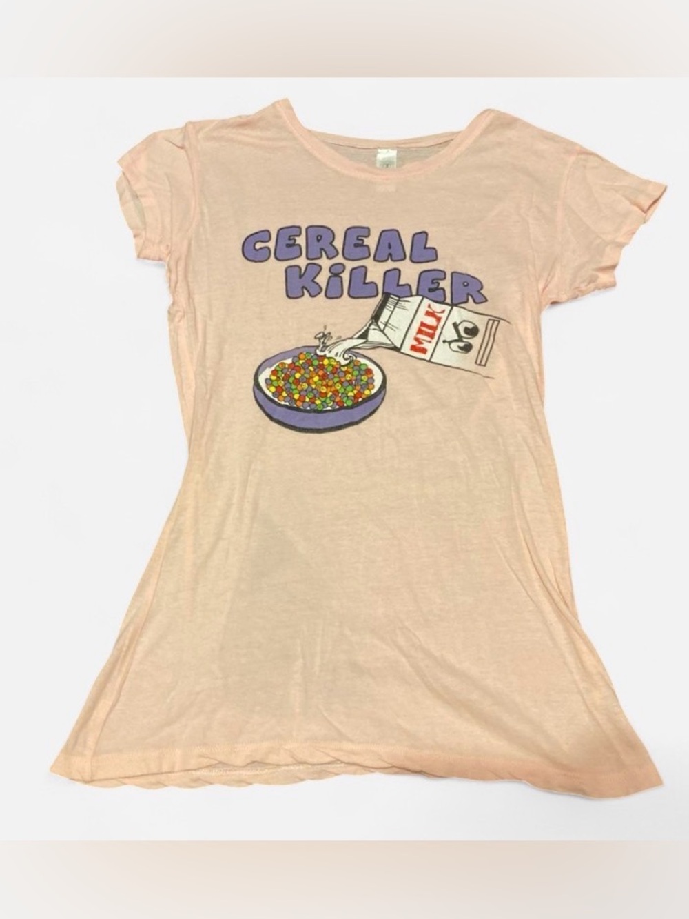Next Level "Cereal Killer" funny pun t-shit, girls size large